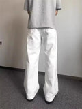 AIDASE  -  Loose Straight American Style Men's Jeans White Casual Long Trousers Simple Workwear Japanese Trendy Brand Loose Fit Jeans aidase-shop