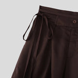 AIDASE  -  Men Pants Solid Color Button Joggers Loose Casual Wide Leg Trousers Men Streetwear 2025 Pleated Fashion Long Pants S-5XL aidase-shop