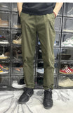 AIDASE  -  Pure Cotton Casual American Retro Faded Cleanfit Slim Fit Khaki een Work Pants Long Trousers Men Straight Cut Regular aidase-shop