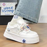 AIDASE  -  Women Spring Summer Mesh White Sneakers Women Platform Casual Shoes Breathable Fashion Ins Trend Skate Shoes Thick Sole aidase-shop