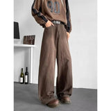 AIDASE  -  Loose Brown Wide Leg Men's Jeans American Style Spring Autumn Casual High Waist Denim Pants Comfortable Fit Male Fashion aidase-shop