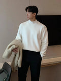 AIDASE  -  Fce Lined mid Ne Knitted Sweater for Men Autumn Winter f High Collar Warm Base Layer irt Casual Sle Polyeste... aidase-shop