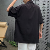 AIDASE  -  Summer New Men's Solid Color Stitching Short-Sleeved Shirt Korean Style Fashion Trend Street Loose Casual Simple Men's Tops aidase-shop