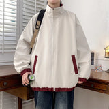 AIDASE  -  Spring Autumn Men Jacket Double-sided Wear Collar Design Version Loose Slim Fashion Trend All-purpose Fabric Breathable Comfort aidase-shop