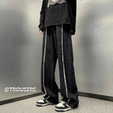 AIDASE  -  Yellow Nick High Street Jeans Men's Frozen Straight Wide Legs aidase-shop
