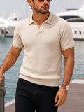 AIDASE  -  Daily Leisure Mens Short Sleeve Polo Shirts Summer Stylish Turn-down Collar Knit Polo Shirt Men Vintage Short Sleeve Polos aidase-shop