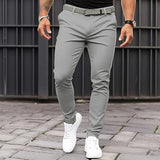 AIDASE  -  Men's Solid Color Skinny Pocket Zipper Business Casual Slim-Fit Pants aidase-shop