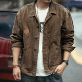 Aidase Male Jean Coats Wide Shoulders Autumn Men's Denim Jacket Cargo Brown Menswear Joker G Fashion Winter Clothing Trendy Korea aidase-shop