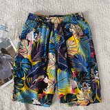 AIDASE  -  Summer New Youth Floral Print Beach Shorts Loose Men's Waist Drawstring Thin Floral Shorts aidase-shop