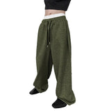 AIDASE  -  Men Drawstring Waist Loose Straight Leg Wide Leg Sports Sweatpants With Pockets aidase-shop