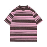 AIDASE  -  Hip Hop Tie Dye Vintage Striped Tshirt Oversize Summer Washed T-shirt Man Harajuku Cotton Loose Casual Tops Tees Plus Size S-3XL aidase-shop