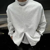 Aidase Mens Sweatshirt Pullover Korean Style Hip Hop Street Autumn Youthful Niche Half Zip Up Letter Stand Pullover Men'S Clothing 2024 aidase-shop