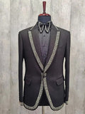 Aidase Luxury Men's Suits Tailored One Piece Blazer One Button Beaded Diamonds Wedding Peaked LapelPlaid Stripes Custom Made Plus Size aidase-shop
