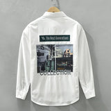 AIDASE  -  Casual Long Sleeve Shirt M2190 Fashionable Embroidery Poster Print Artistic Versatile Trendy Button up Cotton Slim Fit Women's S aidase-shop
