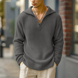 AIDASE  -  Men Sweater Solid Color Knitted Navy Collar Long Sleeve Male Pullovers Streetwear 2025 Fashion Casual Men Clothing S-5XL aidase-shop
