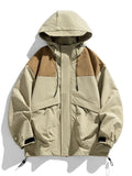 Aidase Spring Autumn Casual Jacket Men/Women Korean Fashion Patchwork Outdoor Unisex Couples Loose Coat Hooded Windbreaker Jackets