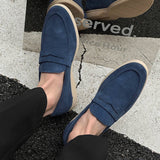 AIDASE  -  Spring Fashion Men's Frosted Leather Comfortable Anti Slip Bean Shoes New Summer Men Pointed Breathable Casual Business Loafers aidase-shop