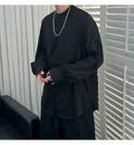 AIDASE  -  Simple Male Shirt 2025 Summer New Niche Design Casual Trendy Long Sleeve Stand Collar Tops Versatile Menswear Tide aidase-shop