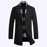 Aidase NEW Men Winter Warm Fashion Trench Wool Top Coat Slim Fit Casual Reefer Jackets Solid Breasted Peacoat aidase-shop