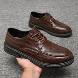 AIDASE  -  Luxury Brand Men Oxfords Loafers Genuine Leather Dress Shoes Brogue Lace Up Italian Mens Casual Shoes Moccasins Plus Size 39-44