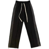 AIDASE  -  American Street Style Loose Side Stripe Casual Pants Men High Street BF Design Sense Splicing Zipper Long Trousers Trendy aidase-shop
