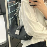 AIDASE  -  Y2K Bags For Women Luxury Designer Handbags And Purses 2023 New In PU Sequined Lock Rivet Decoration Small Underarm Shoulder Bag aidase-shop