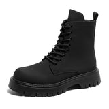 Aidase Autumn Men Japan Karajuku Korean Style Fashion High Top Streetwear Thick Platform Boots Casual Leather Shoes Male Lace Up Shoes aidase-shop