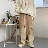 Aidase Baggy Black Cargo Pants for Men Khaki Cargo Trousers Male Harajuku Loose Casual Autumn Japanese Streetwear Hip Hop Retro
