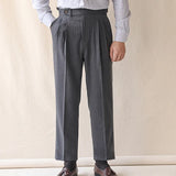 Aidase Business High Waist Straight Suit Pants Men British Slim Fit Pants Men Social Trousers Casual Pant Formal Wear Pantalones Hombre aidase-shop