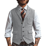 Aidase Men Vest Brown Herringbone Business Waistcoat Jacket Casual Slim For Wedding Groom Banquet Gilet Vest aidase-shop