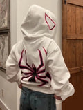 AIDASE  -  Y2k Men Spider Print Hoodies Women Hop Zipper Long Sleeve Coats Autumn Winter Harajuku Casual Loose Hooded Sweatshirt aidase-shop