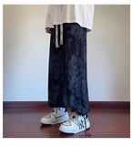 AIDASE  -  American Washed Tie Dye High Street Casual Pants Loose Straight Leg Long Trousers Men Women New Fashion Spring Autumn Versatile aidase-shop