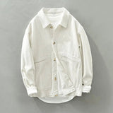 AIDASE  -  Japanese Corduroy Long-sleeved Shirt Men's Korean Version New Thick Loose Literary Versatile Casual Jacket Aesthetic Chic aidase-shop