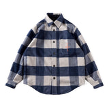 Aidase Jack Autumn and Winter Soft Plaid Long Woolen Shirt Jacket Mens Long Sleeve Checkered Top Male Oversized Jacket Outwear aidase-shop