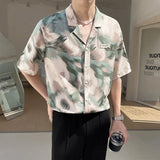 AIDASE  -  Mature Collar Tie-dyed Shirt with High-end Look and Handsome