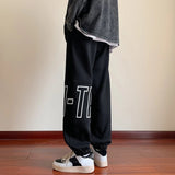 AIDASE  -  American Letter Print Casual Pants Fall Trend Large Size Drawstring Leg Sweatpants Loose Sports Casual Pants Women Men Clothing aidase-shop