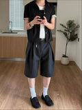 AIDASE  -  Retro American A-Line Pleat Bend Knife Tr Five-Quarter ort Pants Men Women Summer Daily Commuting Casual orts aidase-shop