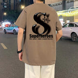 AIDASE  -  Men's T-Shirt 2025 Summer Trendy Personalized Letter Print Design Short Sleeve Round Neck Tees Versatile Menswear aidase-shop