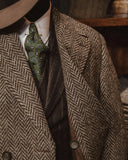 Aidase Herringbone Woolen Coat Men Tailor-Made One Piece Overcoat Double Breasted Winter Warm  Business Wedding Groom Prom Tailored aidase-shop