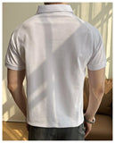 AIDASE  -  High-quality Solid Color V-neck Men's Breathable Moisture-wicking Polo Shirt, Stretchable T-shirt for Casual Business Wear M-6XL aidase-shop