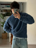 48.99Aidase Fashion Solid Fleece Turtleneck Sweater For Male Casual Loose Long Sleeve Knitted Pullover 2024 Autumn Thicken Warm Men's Jumper aidase-shop