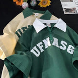 27.16Aidase Trendy hip-hop men and women American Polo shirts half zippered short sleeved couple retro student street casual T-shirt top aidase-shop