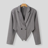 Aidase Mens Casual Blazer Wide Leg Pants Suit Autumn Winter Genderless Fashion Business Solid Color Loose Lapel Two-Piece Set Unisex aidase-shop
