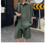 AIDASE  -  Mens Short Sets 2 Piece Outfits Summer Casual Short Sleeve Shirts and Shorts Tracksuit Sets aidase-shop