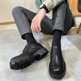 Aidase Men Business Casual Heighten Leather Shoes Male Harajuku Korean Chic Fashion High Quality Platform Wedding Leather Dress Shoes aidase-shop