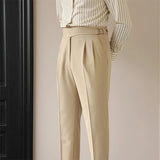 AIDASE  -  Men's Light Luxury Fitting Well Draped Baggy Suit Pants Casual Button-down Solid Color Straight Premium Elegant Dress Pants aidase-shop