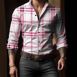 AIDASE  -  New Casual Digital Printing Plaid Men's Long-Sleeved Shirt aidase-shop