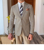 Aidase British Man Blazer Hombre Autumn Fashion Lattice Men  Jacket Korean Slim Fit Blazer Hombre Casual Gray Blazer aidase-shop