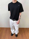 AIDASE  -  Simple Men's Tees Round Neck Embroidery Contrast Color Casual Tops Short Sleeved Summer Korean Style Male T-shirts 9W3220 aidase-shop