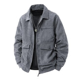 AIDASE  -  Spring and Autumn Corduroy Coat Loose Men's Trendy Fashion Zipper Multi Pocket Bomber Jacket aidase-shop